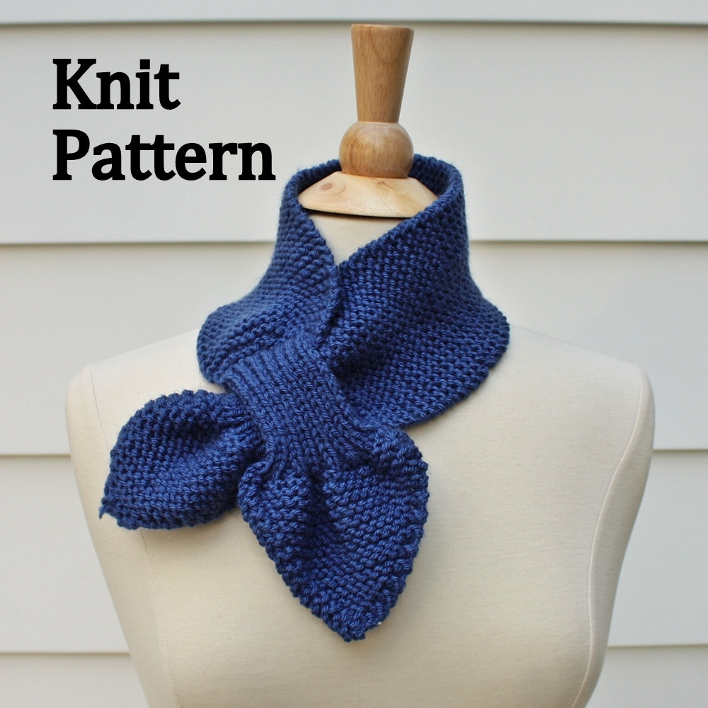 Knit Scarf Pattern - Keyhole Scarf Pattern - Unique No Slip Warm Winter Neckw...